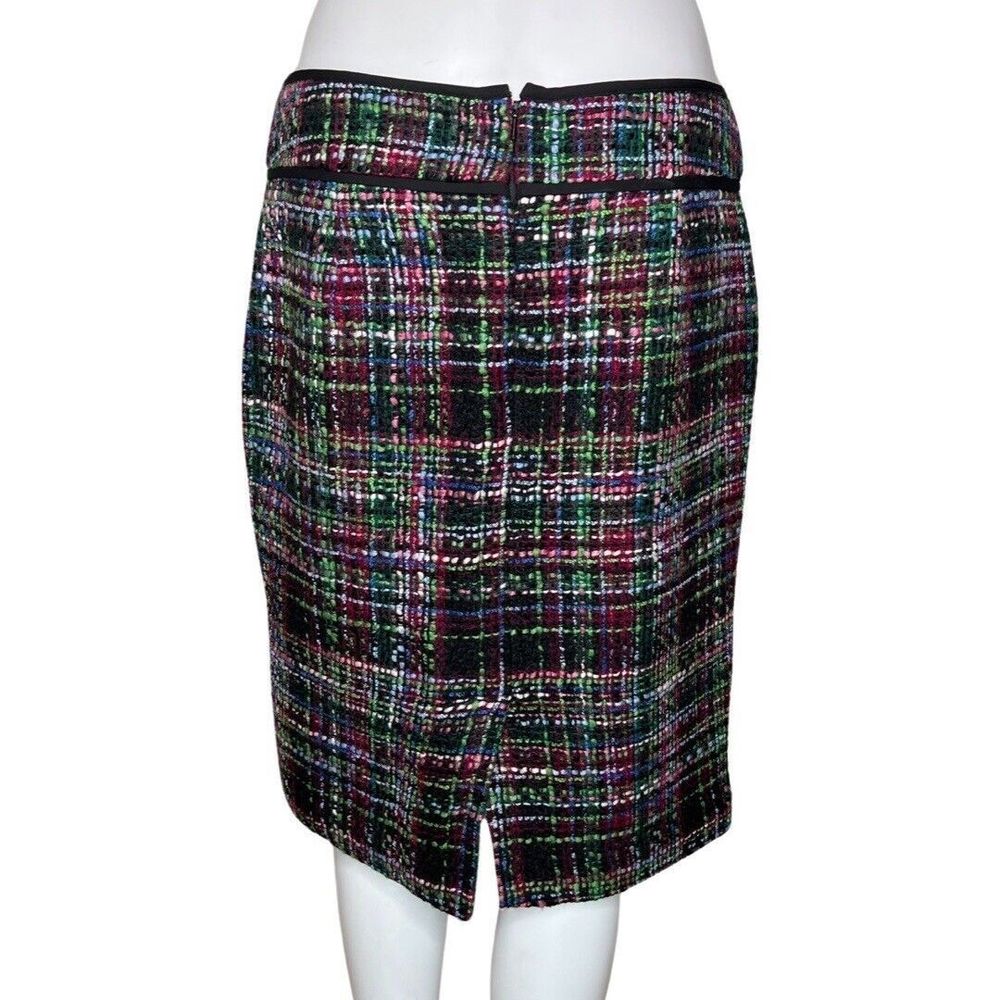 Talbots Skirt Womens 8 Petite Black Green Pencil Skirt Straight Preppy Colorful - Picture 4 of 7